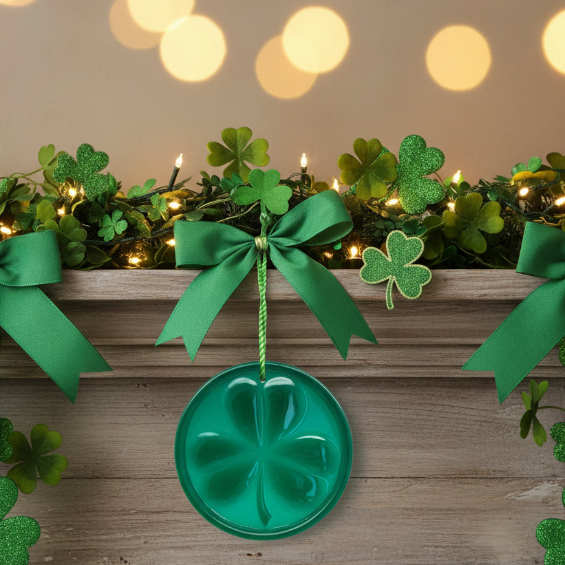 37466 - Hallmark Luck of the Irish 4" Resin Clover Suncatcher |H-64|