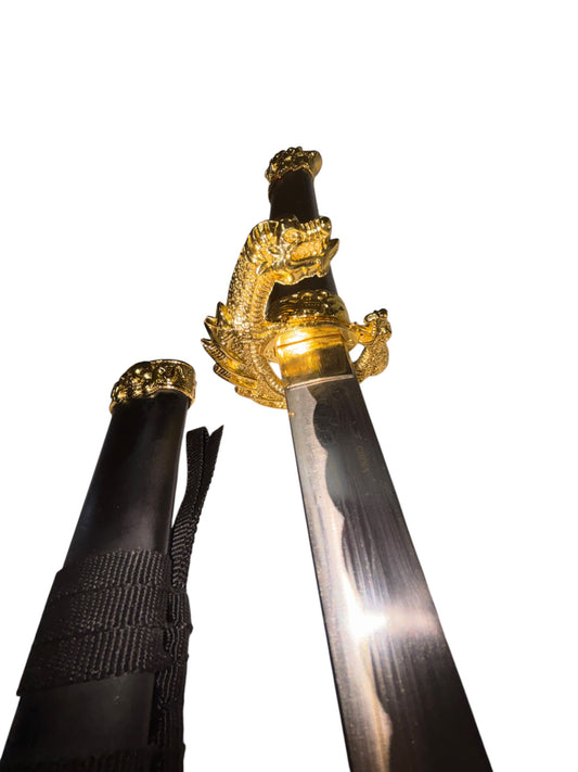 6978 - 41" Black Dragon Kantana Sword with Gold Guard |211|