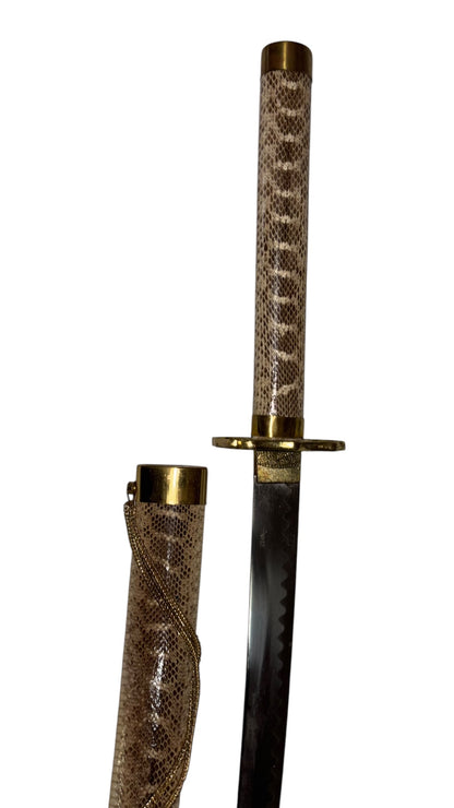 15672 - 39" Snakeskin Katana Sword  THE SNAKE IS A MEANING OF TRANSFORMATION |206|
