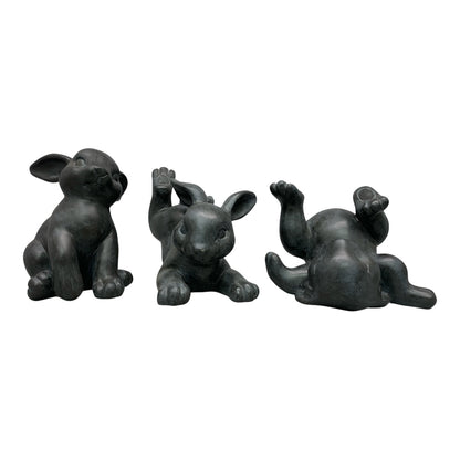 12855 - Decorative Stone Washed Bunnies: Set of 3 Spring Statues (8.5"–10") |11-20|