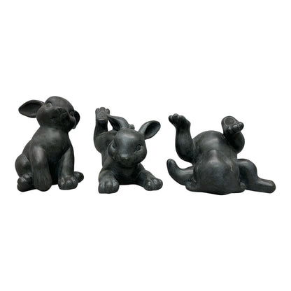 12855 - Decorative Stone Washed Bunnies: Set of 3 Spring Statues (8.5"–10") |11-20|