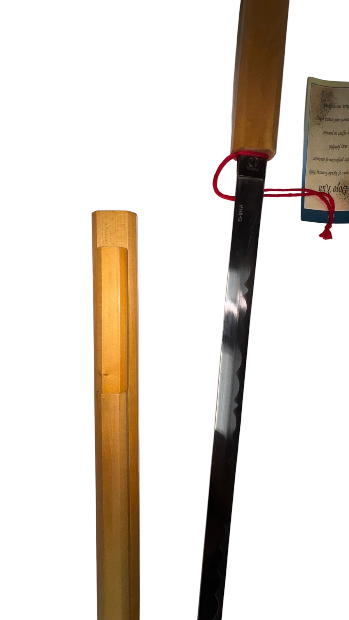 6979 - 38" Chokuto Sword with Small Knife Wood Sheath |210|