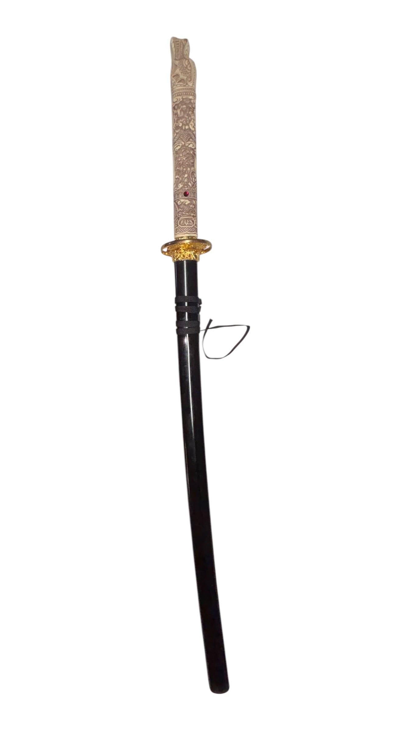 3984 - 46" Stainless Sword Faux Ivory Dragon BECOME A DRAGON SLAYER  - |215|
