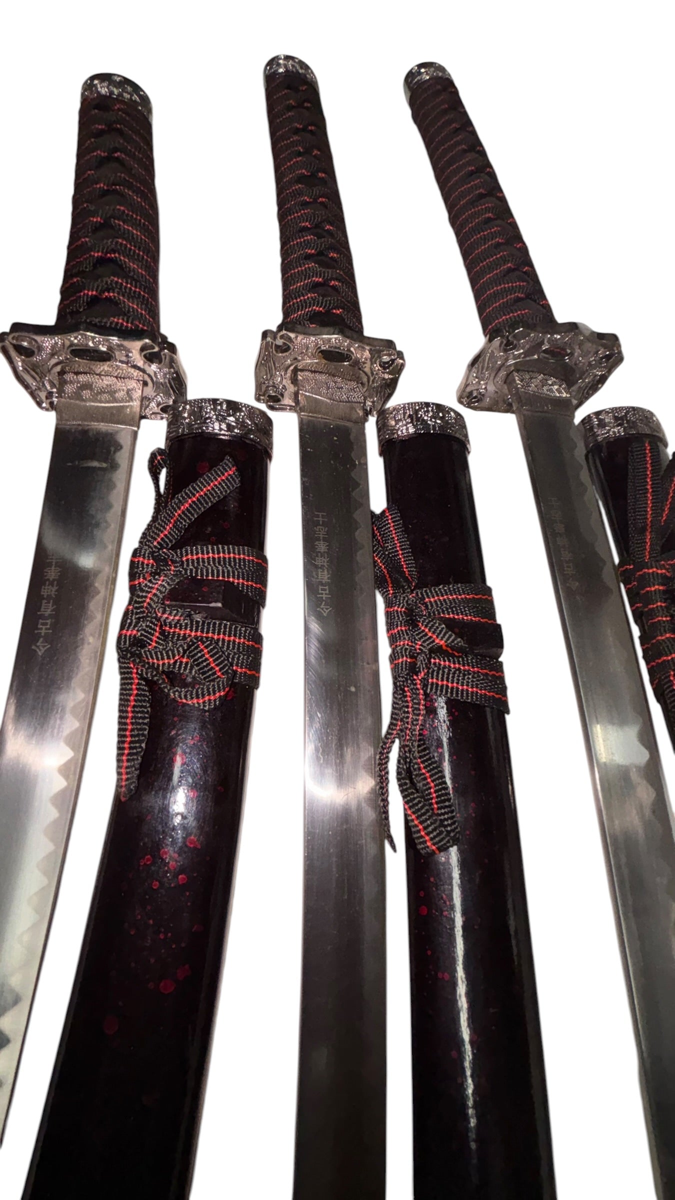 3538 - Sword Set 3pc Burgundy with Stand - |215|