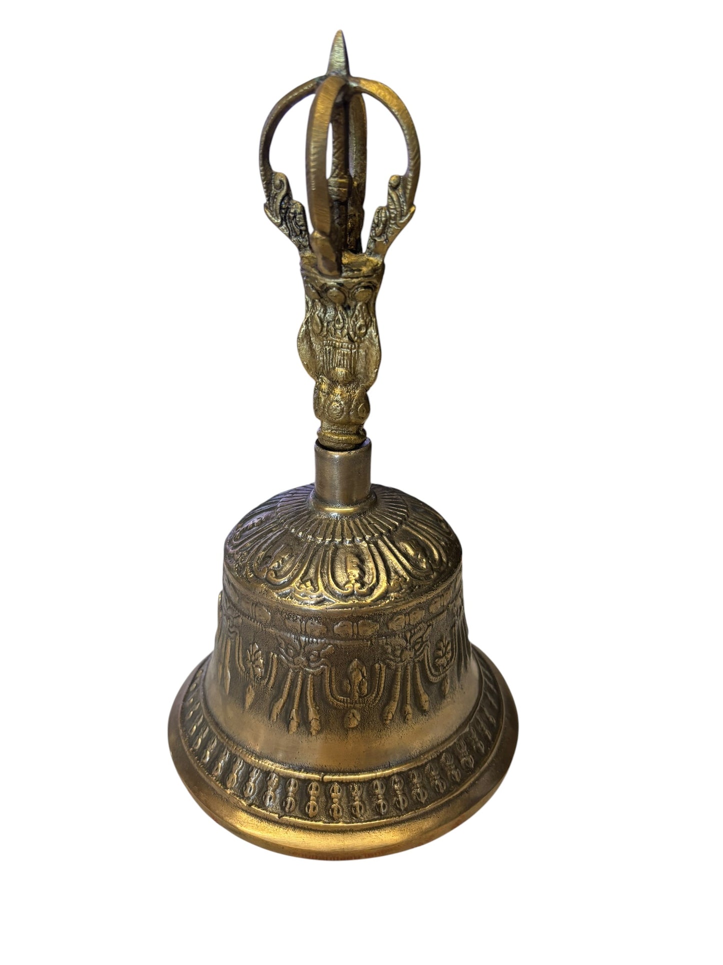 4387 - Tibetan BUDDHISM MEDITATION BRASS  Bell 8" - |9-14|