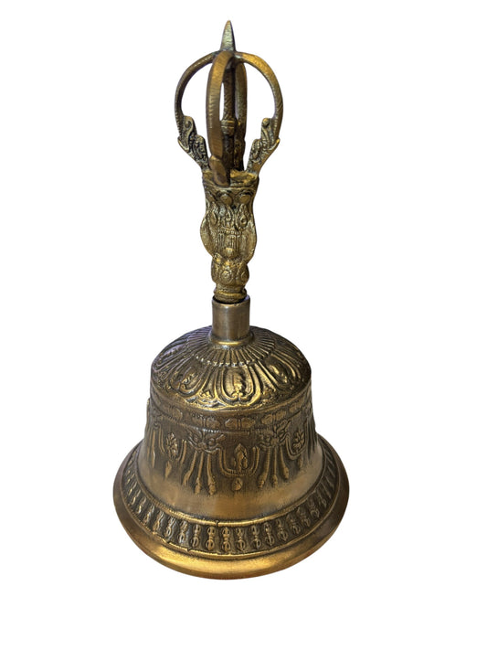 4387 - Tibetan BUDDHISM MEDITATION BRASS  Bell 8" - |F-27|