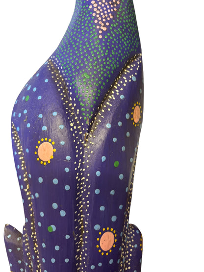 4358 - 24" Purple MOSAIC DOTS OR ALEBRIJE Wood Cat - Spots - |TBD|
