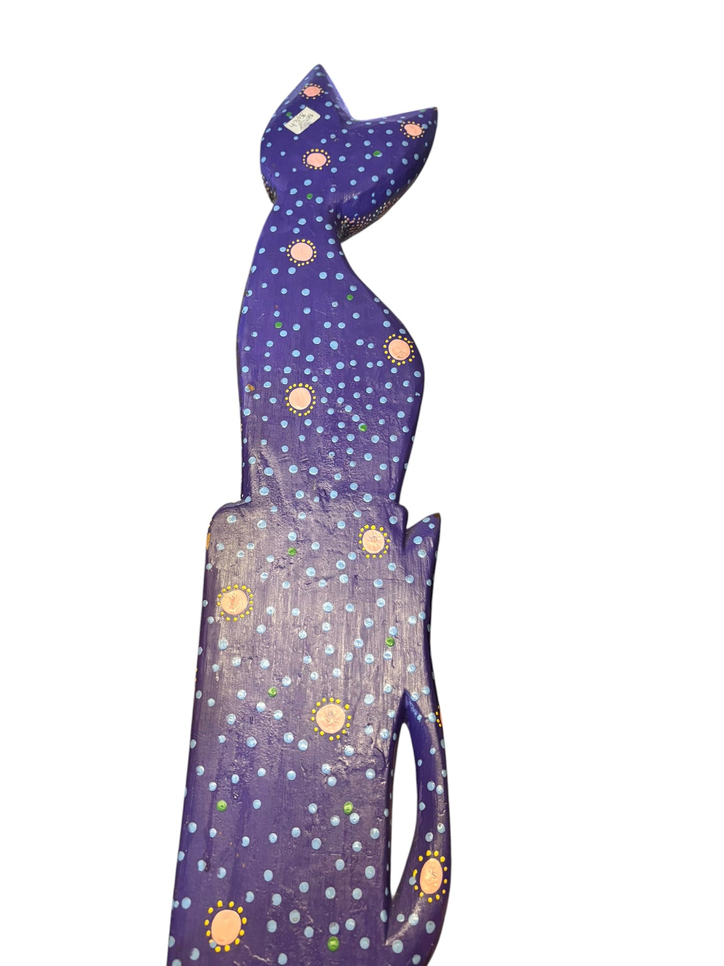4358 - 24" Purple MOSAIC DOTS OR ALEBRIJE Wood Cat - Spots - |TBD|