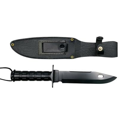 42496 - 10" BLACK STAINLESS SURVIVAL KNIFE LIFESAVING |TBD|