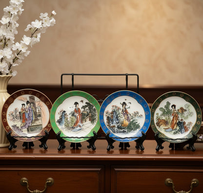 15596 - Set of 4 Geisha Plates 4"  |16-27|
