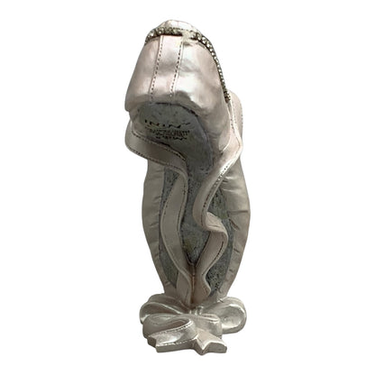 25718 - Grey Satin 4-Inch Pointe Shoe With Rhinestone Accents |1-27|