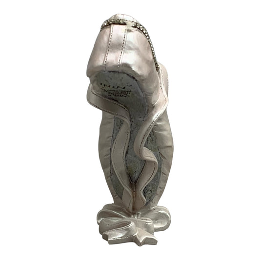 25718 - Grey Satin 4-Inch Pointe Shoe With Rhinestone Accents |1-27|