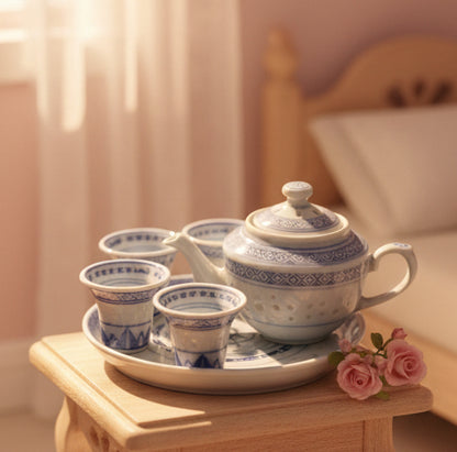 8196 - 6-Piece Blue Japanese-Style Tea Set |TBD|