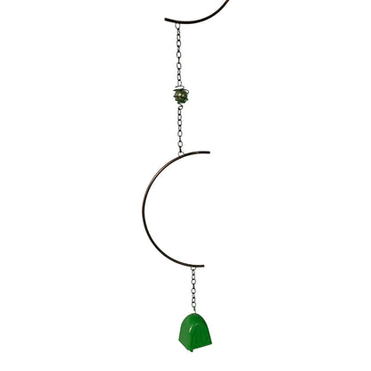 720 - 30" METAL AND GLASS Green & Pink Butterfly Chime |G-7|