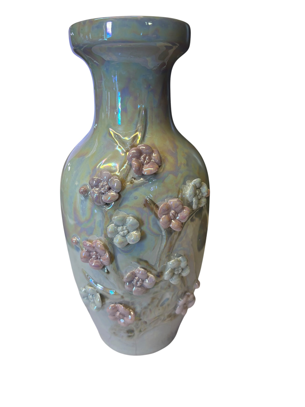 3747 -  Timeless Floral Pearl Glaze Porcelain Vase 8"|1-24|23-2|