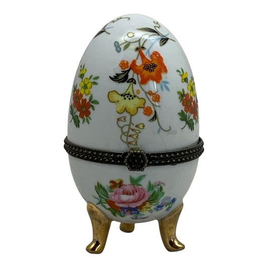 20034 - 4-Inch Orange & Yellow Floral Decorative Egg Box |15-29|
