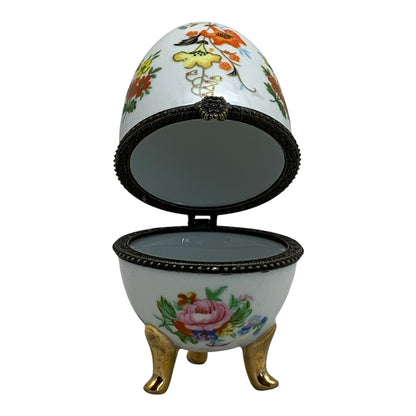 20034 - 4-Inch Orange & Yellow Floral Decorative Egg Box |15-29|