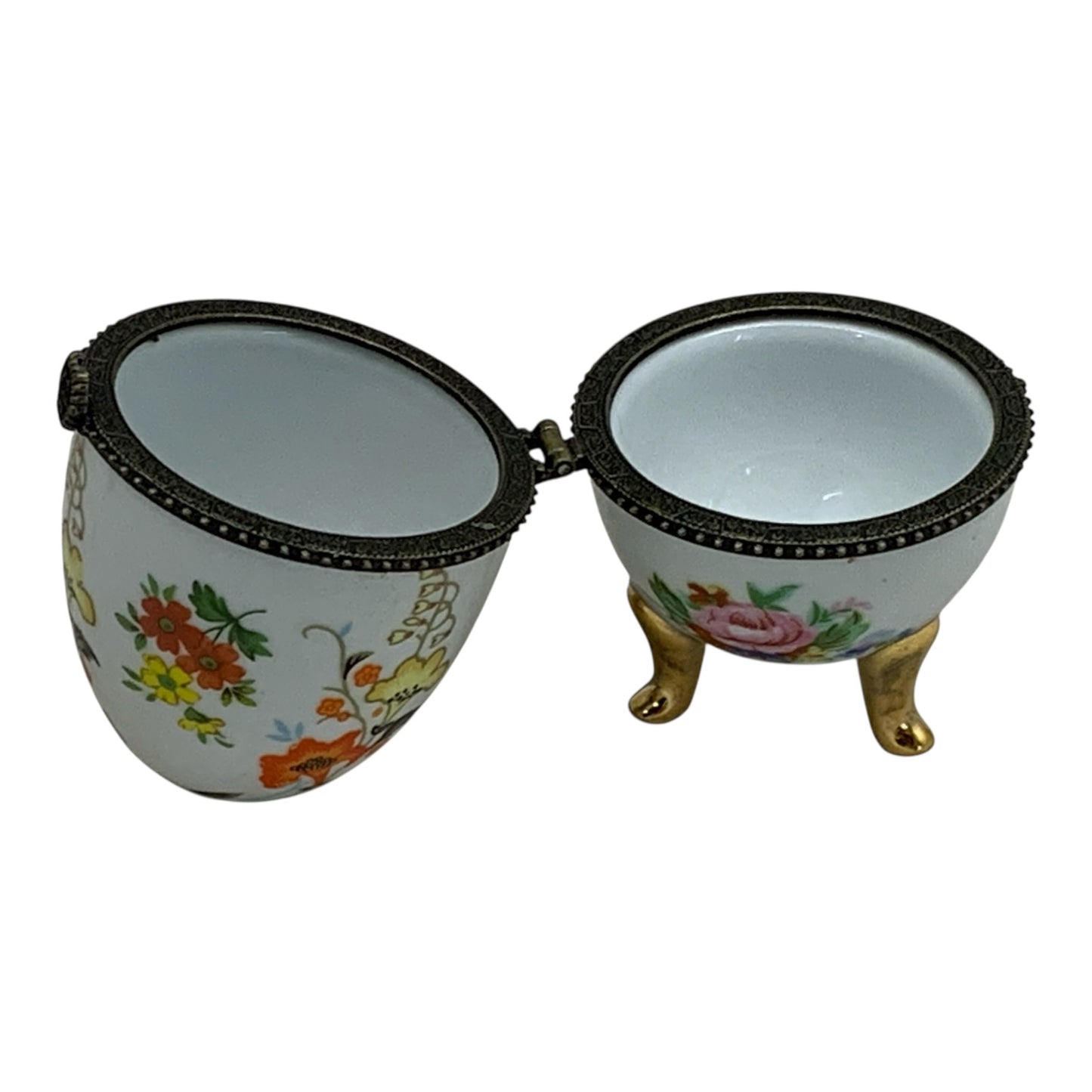 20034 - 4-Inch Orange & Yellow Floral Decorative Egg Box |15-29|