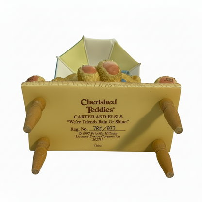 35520 - Carter and Elsie: "We're Friends Rain or Shine" 4-Inch Cherished Teddies Figurine |3-15|