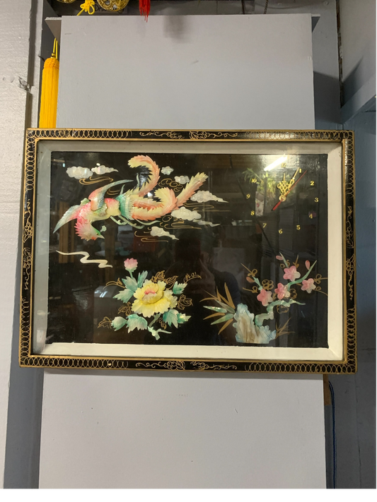 2375 - Sakura Clock with Mother of Pearl Phoenix |13-12| Sent for Prep CL
