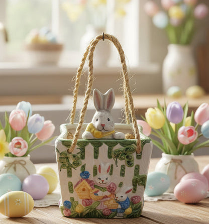 17206 - Easter Bunny 7" Egg Hunt Planter |1-15|