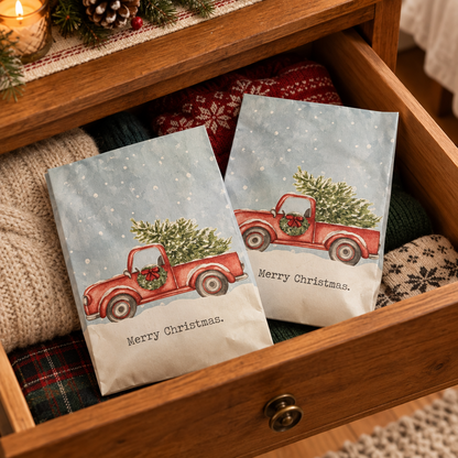 32654 - Set Of Two Merry Christmas Red Truck Sachet 7" |TBD|