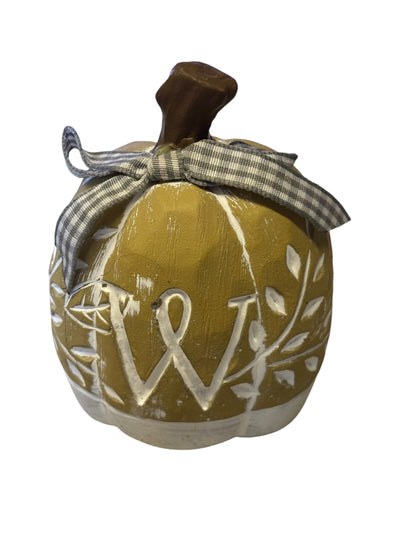 31616 - 4" Ceramic Initial W Stone Pumpkin |Pod 2-14|