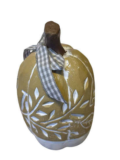 31616 - 4" Ceramic Initial W Stone Pumpkin |Pod 2-14|