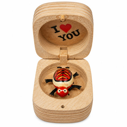 8858 - 2" Red Dancing Turtle Wood Box |Z-38|