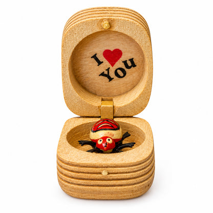 8858 - 2" Red Dancing Turtle Wood Box |Z-38|