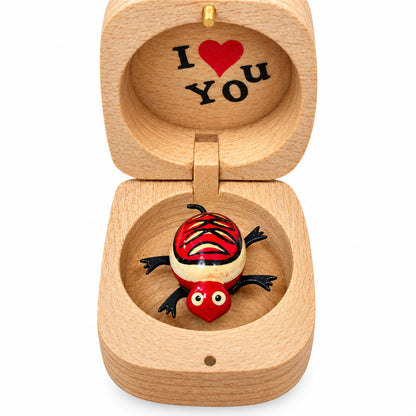 8858 - 2" Red Dancing Turtle Wood Box |Z-38|