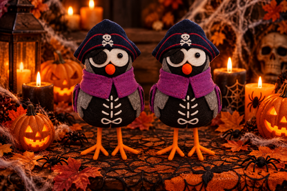 4273 - Set Of Two 7" Pirate Black Bird |1-13|