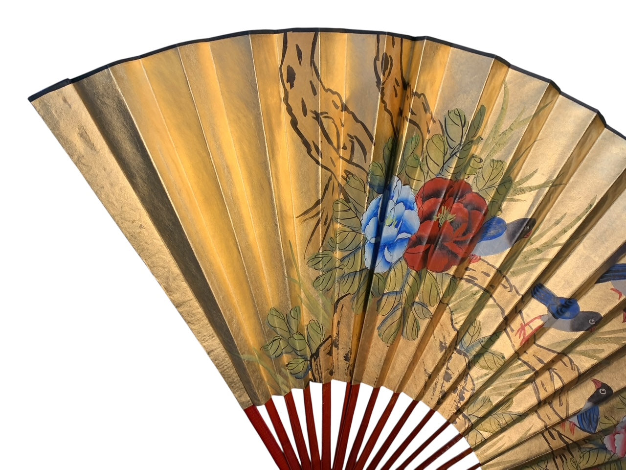 13655 - Large 60" Bird and Flower Decorative Fan for Wall