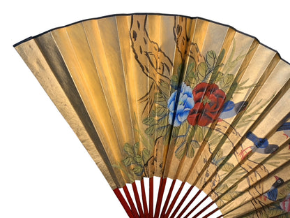 13655 - Large 60" Bird and Flower Decorative Fan for Wall