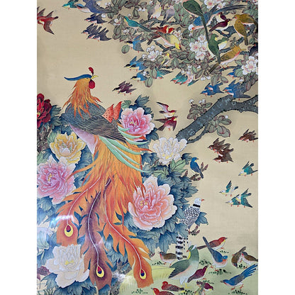 957 - 48" x 31" Peacock And Birds Painting Asst Frame - |10:16|