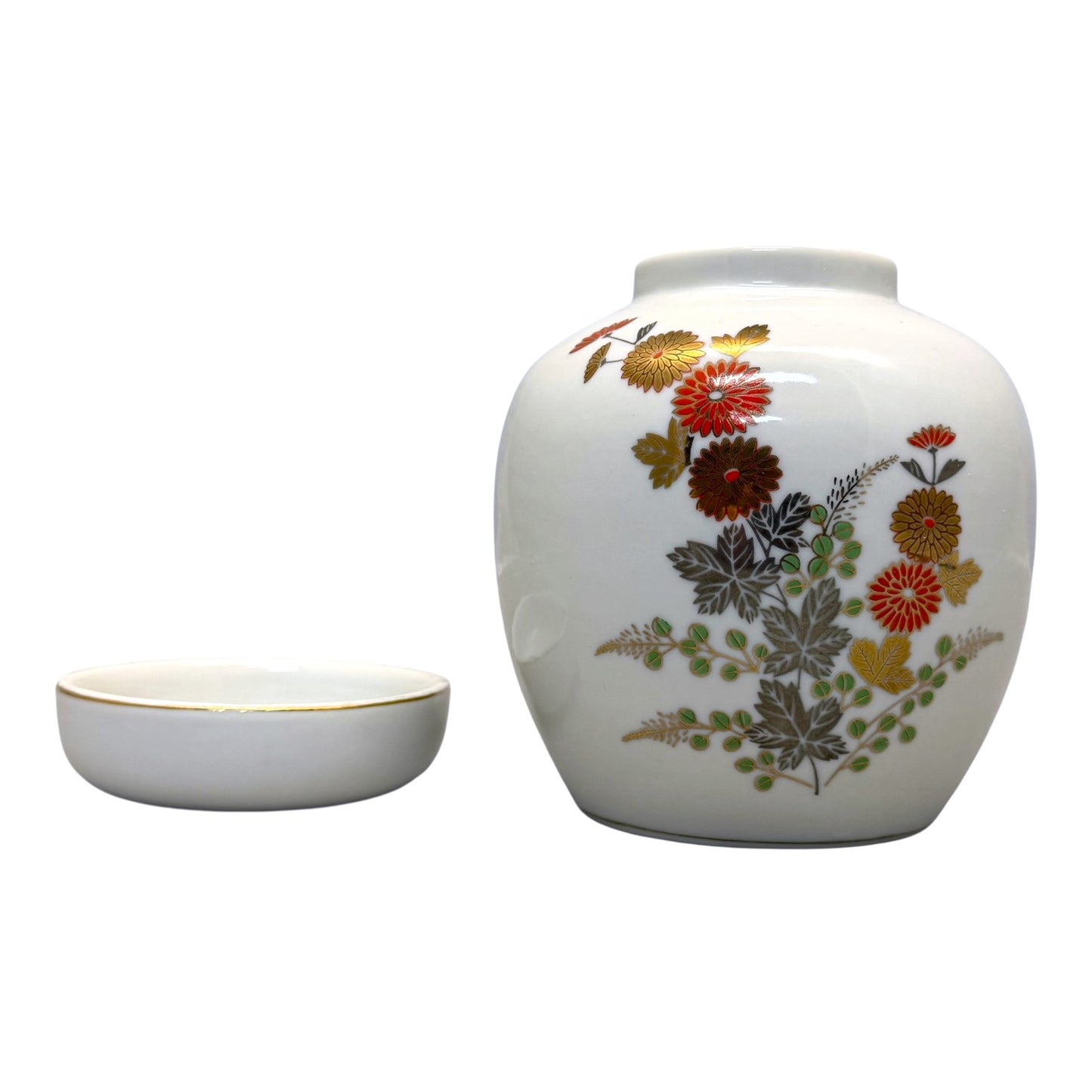 14120 - White 5" Flower Ginger Jar |13-23||STORE|