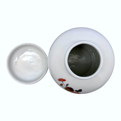14120 - White 5" Flower Ginger Jar |13-23||STORE|