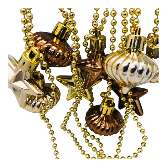 9427 - 9' Metallic Star Bulb Garland - Set of Two |Pod 2-62|