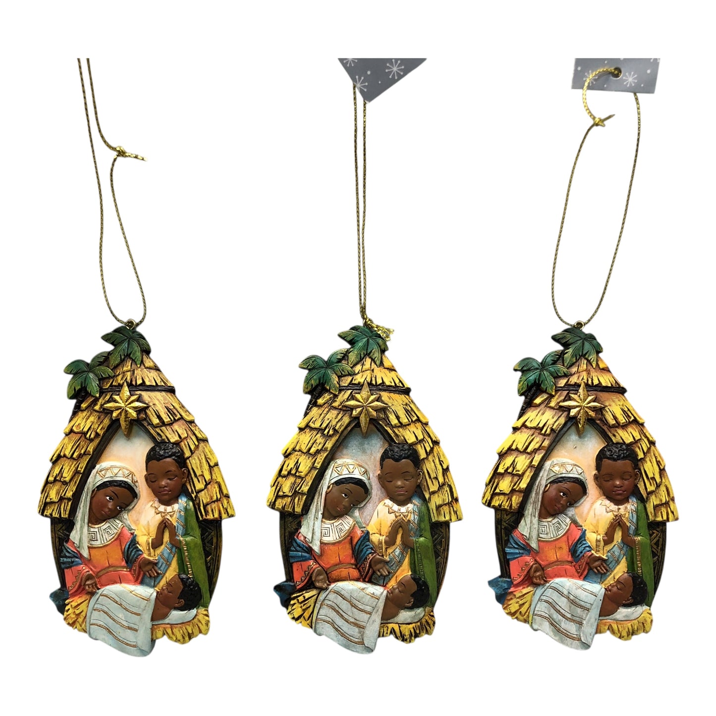 29028 - Set of Three African Holy Family Ornament |Pod 2-61|