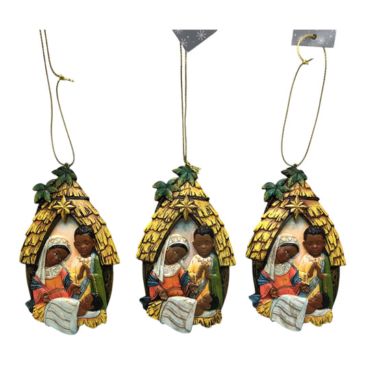 29028 - Set of Three African Holy Family Ornament |Pod 2-61|