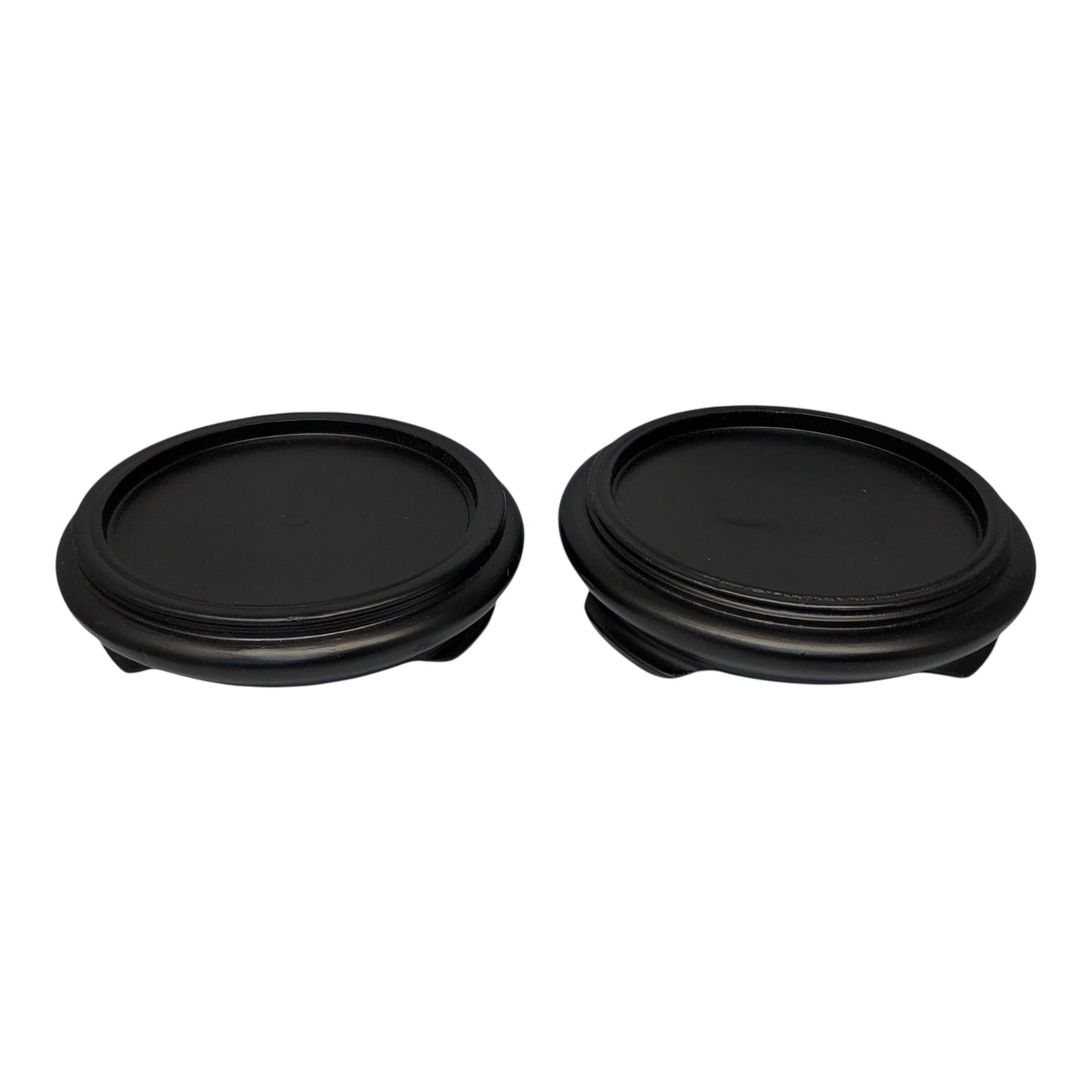 17865 - Set of 2 - 4.5" Black Wood Candle Holder |22-10||Pod 3-32|