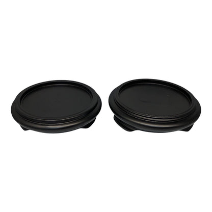 17865 - Set of 2 - 4.5" Black Wood Candle Holder |22-10||Pod 3-32|