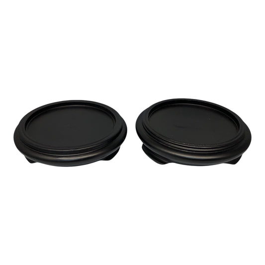17865 - Set of 2 - 4.5" Black Wood Candle Holder |22-10||Pod 3-32|