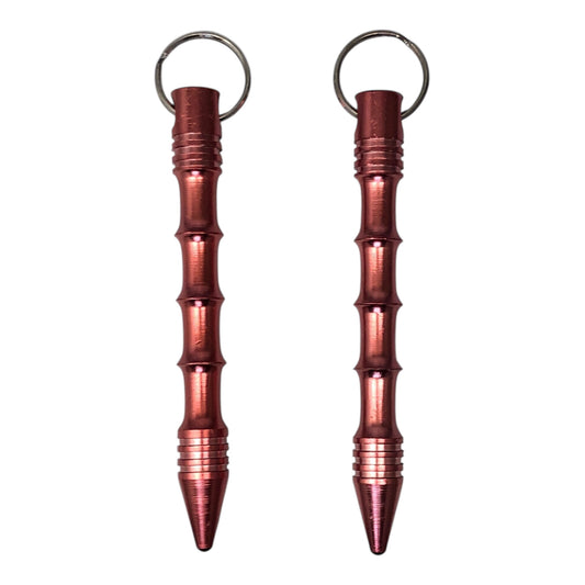 215 - Set of 2 Pink Kubaton Key Ring Pointed With Grips |86|