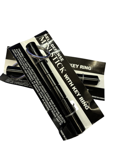 36969 - 2  SETS Self Defense Black 6" Metal Mini Stick Keyring |88| |92|