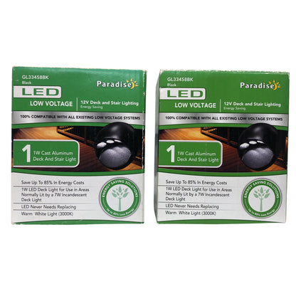 26563 - Set of 2 Paradise Black LED Deck and Stair Light |S-42|