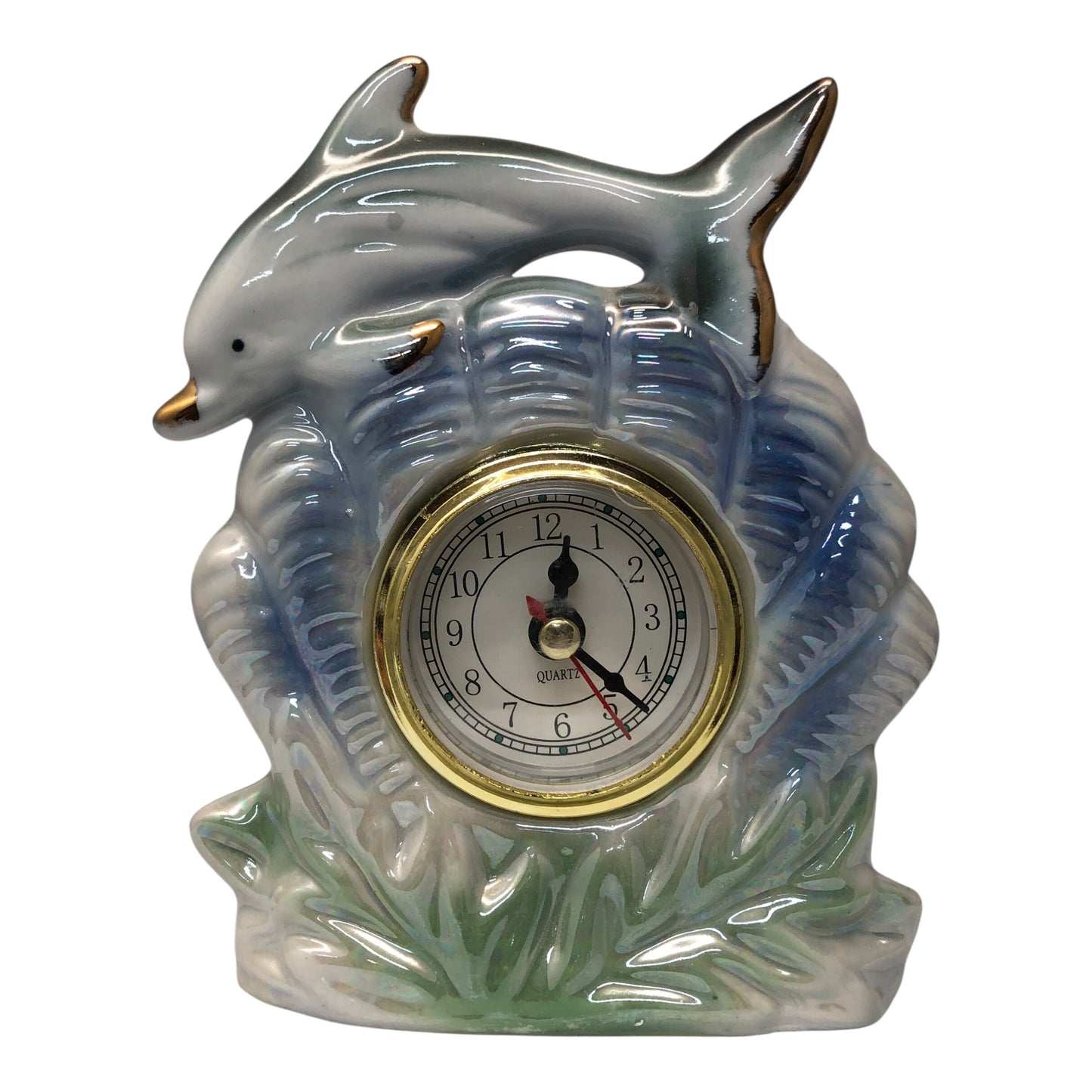 18939 - 6" Blue Dolphin Clock Ceramic |15-34|