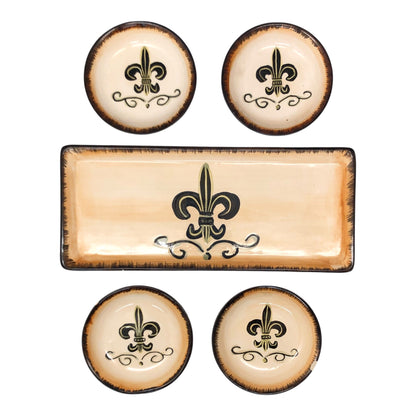 37904 - Fleur De Lis Dipping Bowl Set Hollywood Casino Bay St. Louis |TBD|