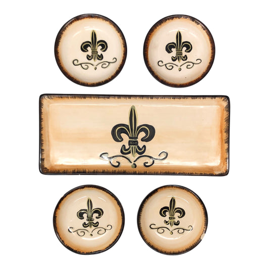 37904 - Fleur De Lis Dipping Bowl Set Hollywood Casino Bay St. Louis |TBD|