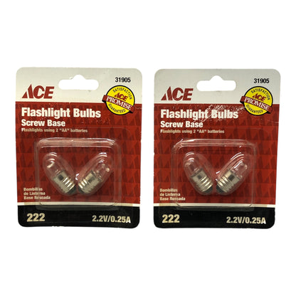 28031 - Set of 2 Flashlight Bulbs Screw Base 31905 |11-12|